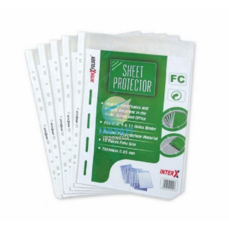 

Plastik pp pocket / sheet protector folio Interx isi 10 lembar