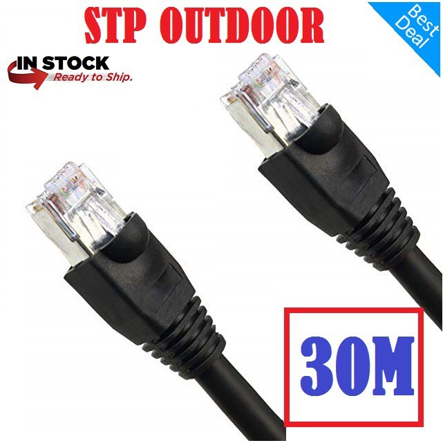 Kabel LAN OUTDOOR STP Cat5 30M - Cat5 FTP Siap Pakai 30 Meter