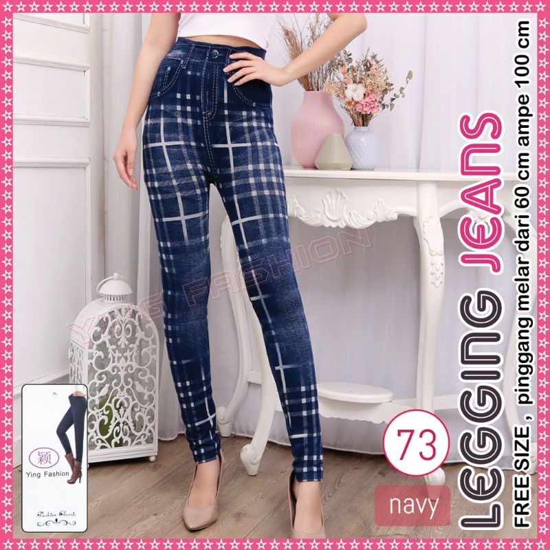 LEGGING JEANS WANITA IMPORT ALLSIZE FIT TO M-XXL PANJANG / CELANA LEGGING PANJANG MOTIF JEANS WANITA IMPORT PREMIUM TEBAL STRETCH MELAR BAGUS YING FASHION