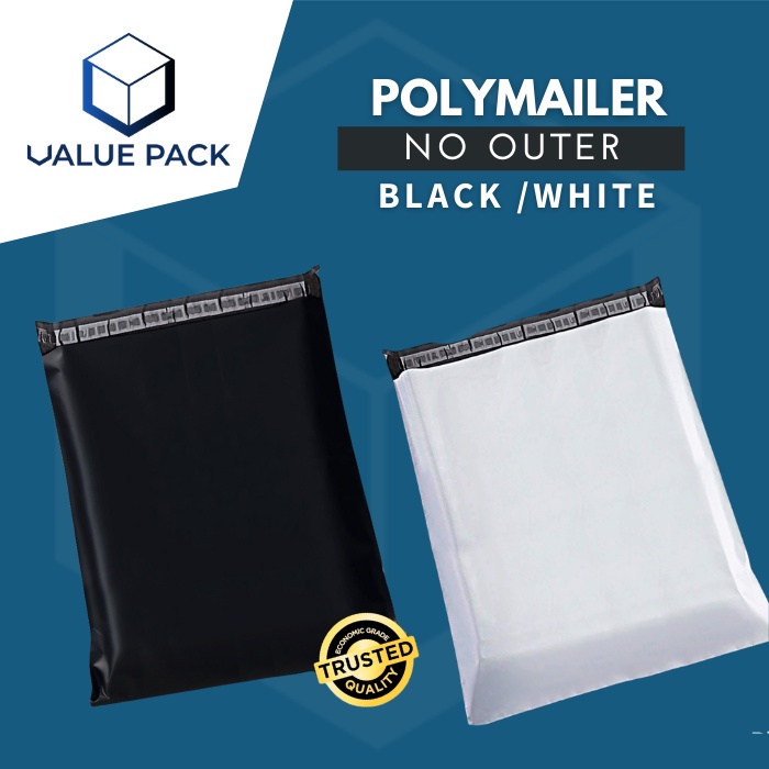 

AMPLOP PLASTIK PACKING POLYMAILER COEXFILM 60MC PERMANENT SEAL NO OUTER POCKET BLACK/WHITE
