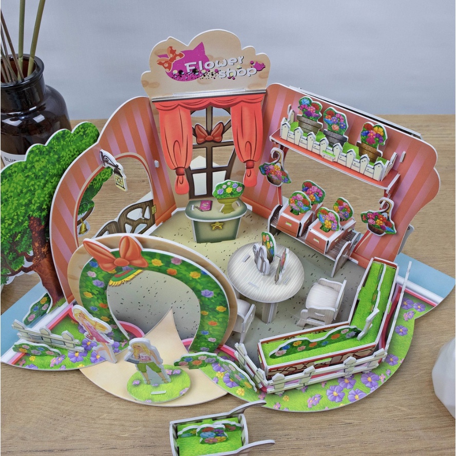 Mainan 3D Puzzle Clever dan Happy Leer Princes Lengkap Dengan Buku Panduan Versi Barbie Mainan Edukasi Anak Puzzle 3D Miniatur