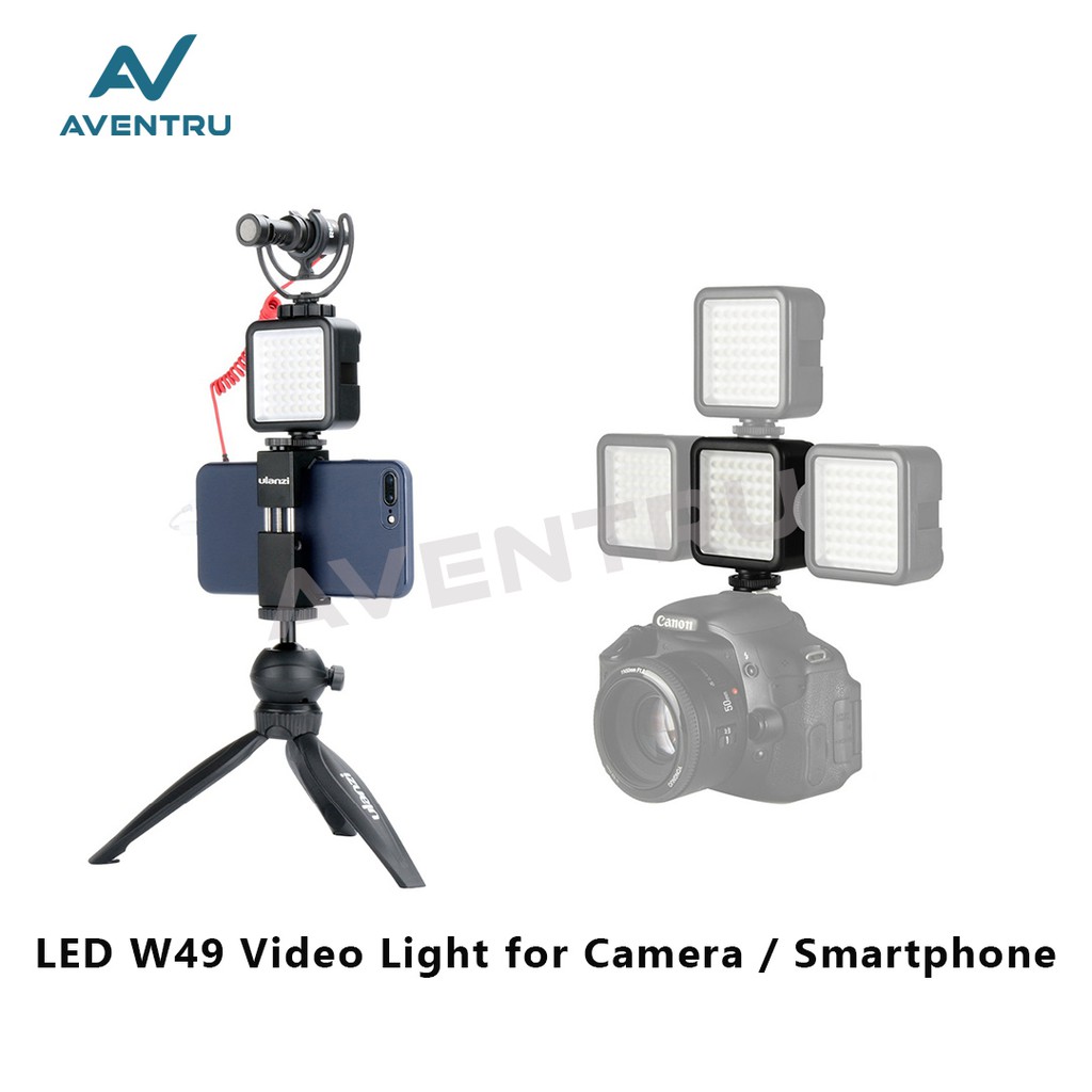 LED Mini Video Light W49 W 49 Lampu Studio DSLR Smartphone Hp Vlog