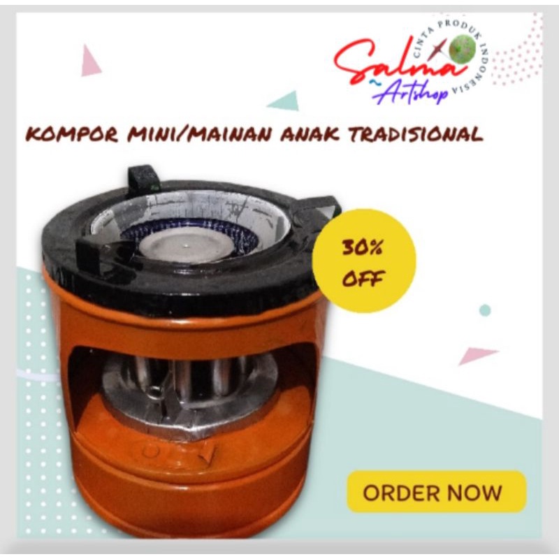 Kompor kecil Tradisional Minyak tanah+sumbu,kompor mainan masakan anak