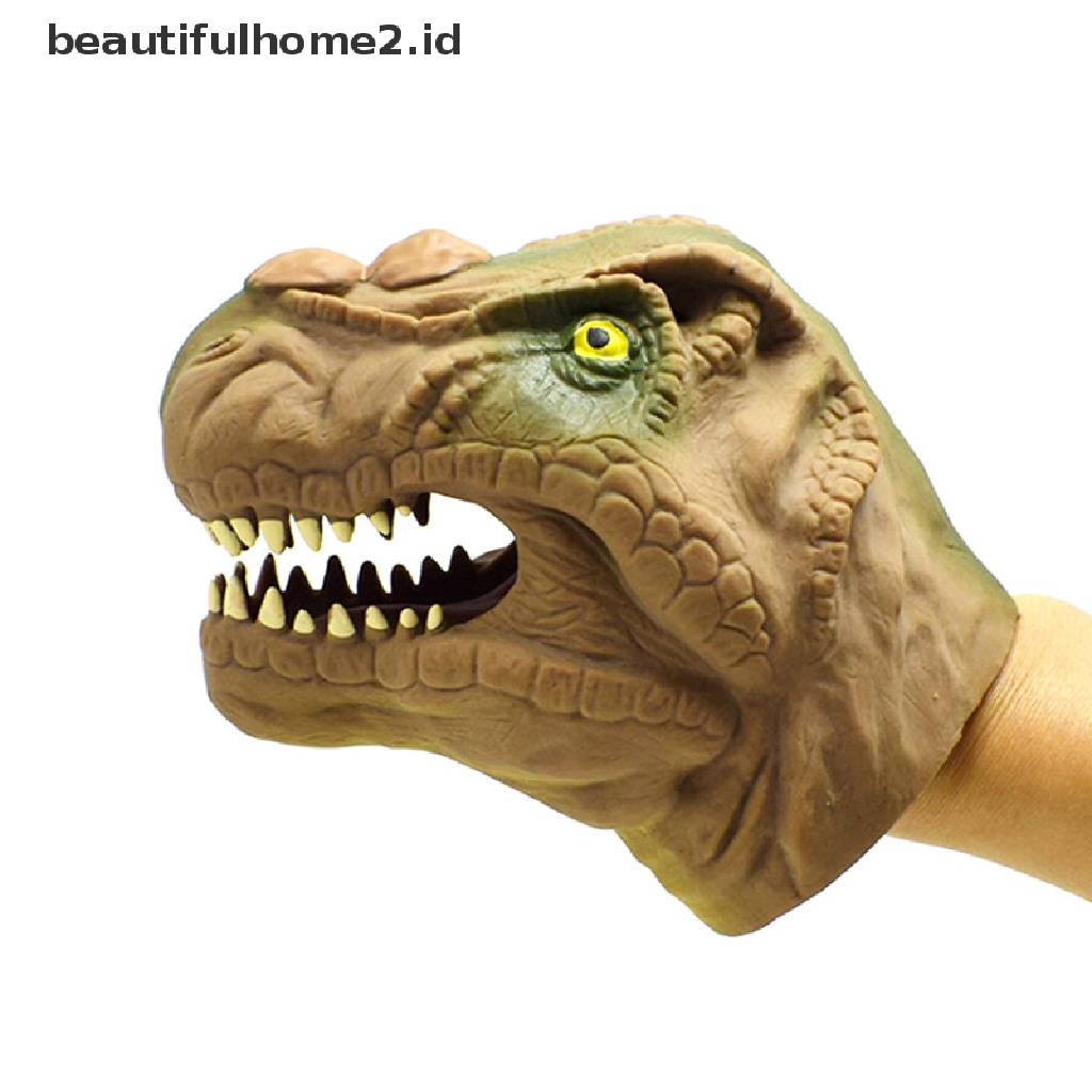 (Beautifulhome2.Id) Mainan Boneka Tangan Bentuk Kepala Dinosaurus Bahan Vinyl Lembut Untuk Hadiah Anak