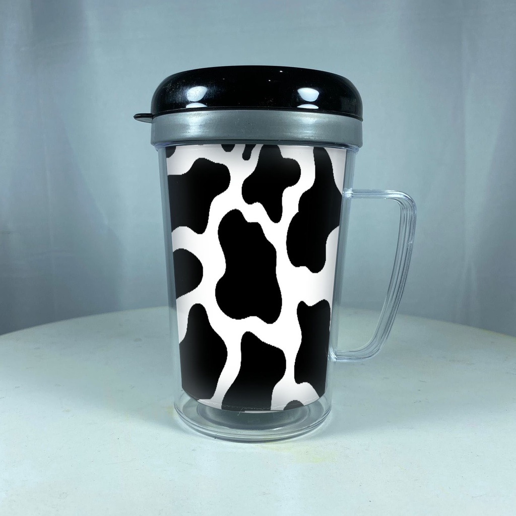 Tumbler Gelas Gagang Motif Sapi Hitam Putih Botol Minum Souvenir Promo