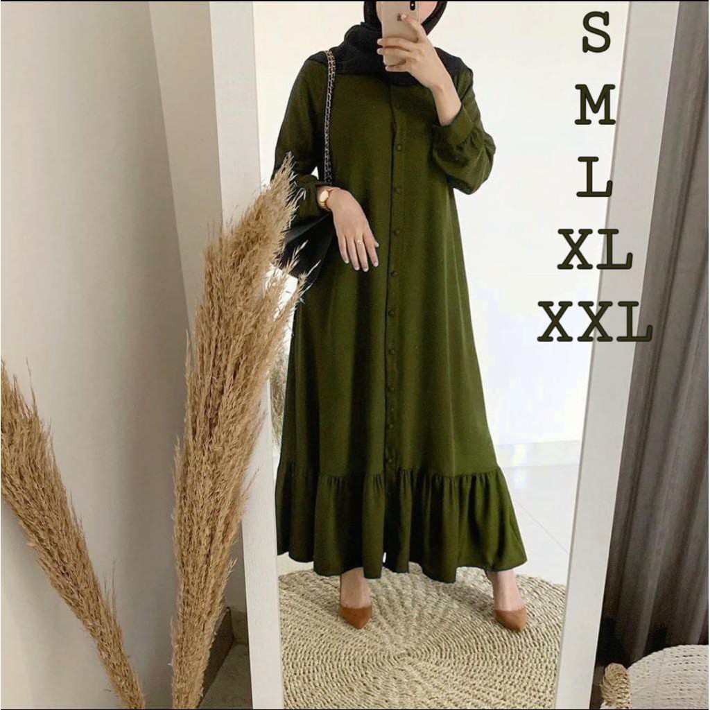 (COD) Bella Gamis Moscrepe 8 Warna / Dress Muslimah / Gamis