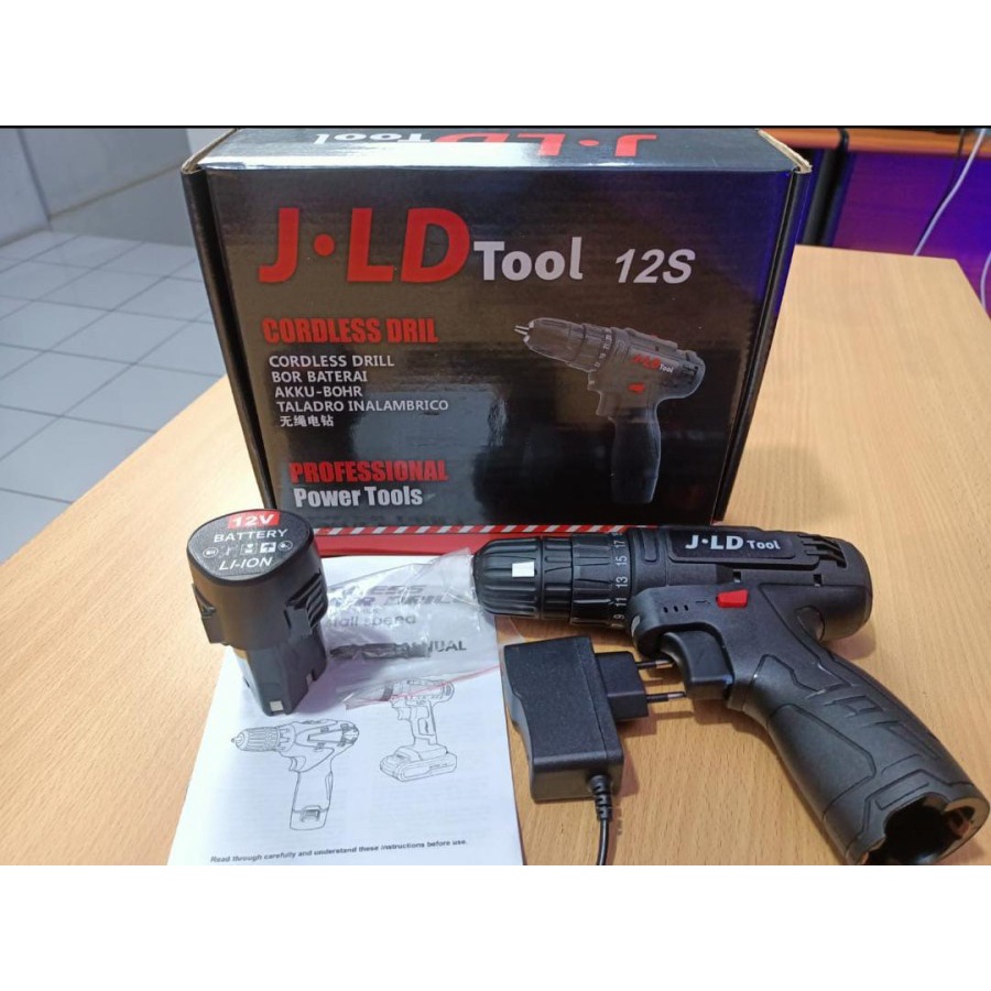 MESIN BOR CAS JLD CORDLESS 12S BOR BATERAI JLD 12V TIPE 12S 1 BATERAI