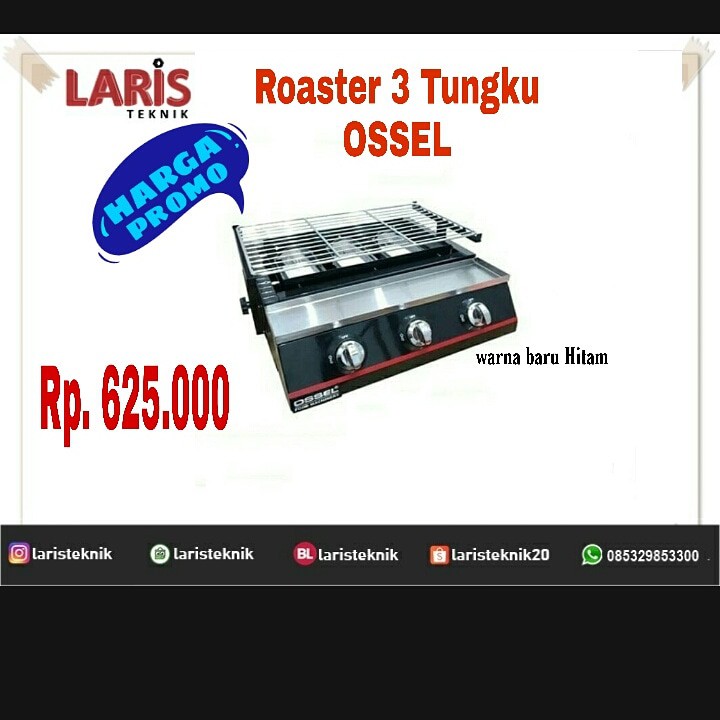 ROASTER 3 TUNGKU MESIN PEMANGGANG SOSIS PANGGANGAN SOSIS BBQ OSSEL