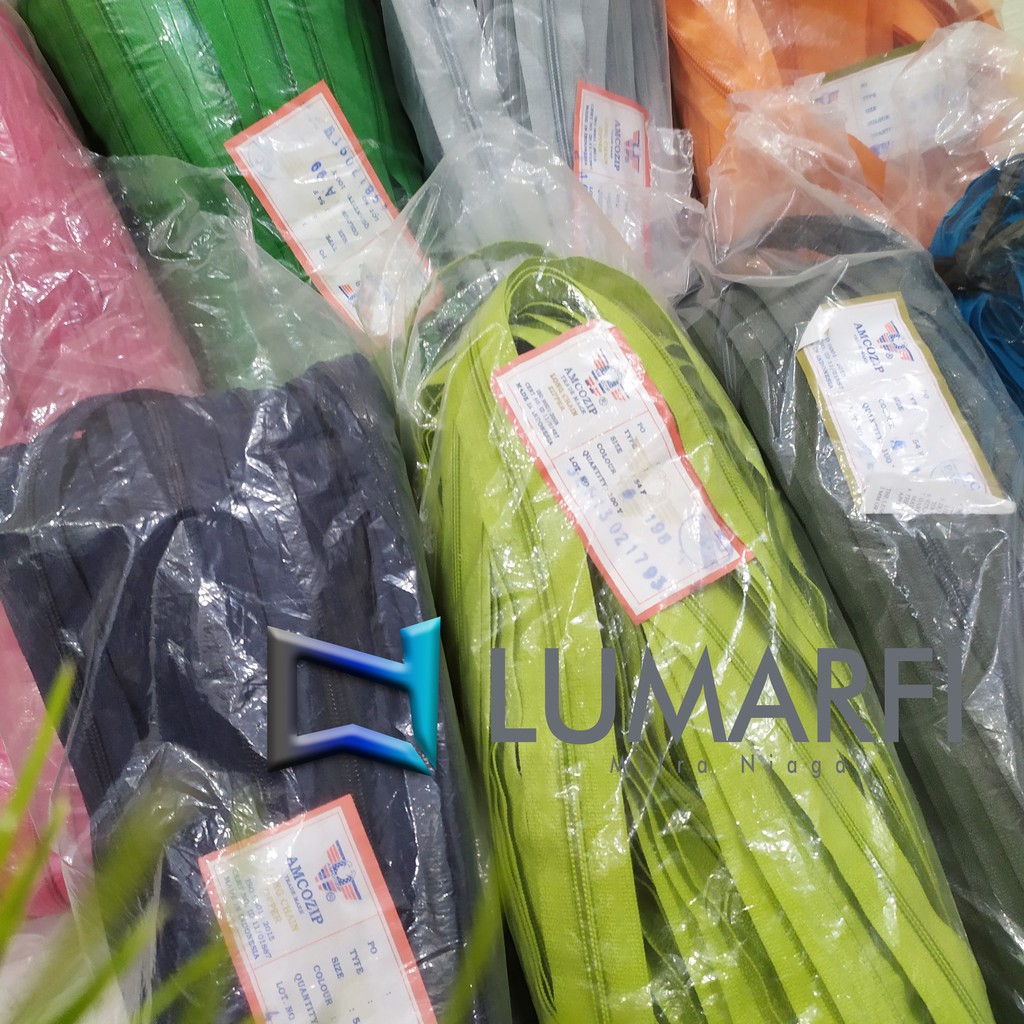 [ROLL] WARNA GESER - Daun Resleting AMCO No. 5 Gigi Coil/Nylon/Plastik  / Zipper no. 5 AMCO