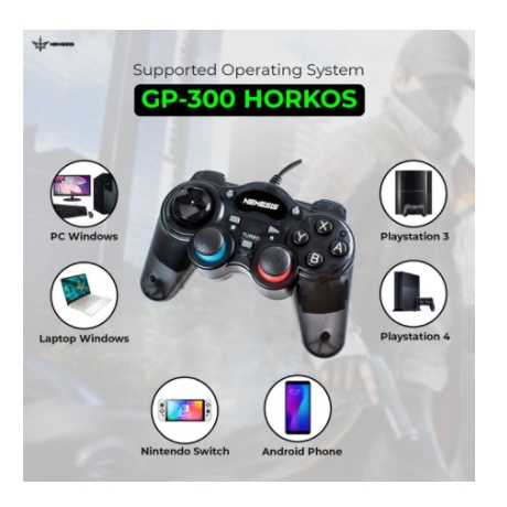 Gamepad nyk nemesis single wired usb 2.0 turbo dual shock NDS for pc laptop android N-switch ps 3 4 horkos gp300 gp-300