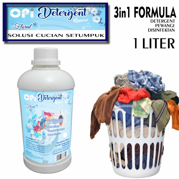 Sabun Laundry putih cair dengan wangi segar Floral segar 1 &amp; 5 Liter Produk OPI baru By Oke Sabun sudah ada izin edar resmi by Oke sabun suplayer