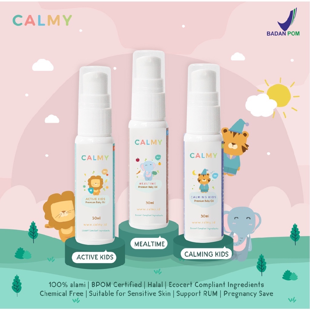 Calmy Paket - 3x30ml - Menjaga Kesehatan Bayi dan Anak-anak Tanpa Obat , Cocok Untuk Kado Lahiran Bayi