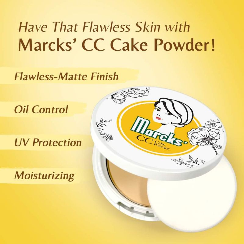 PROMO MARCKS' cc cake powder compact terbaru (tanpa box) lebih tahan lama, lembut, ringan