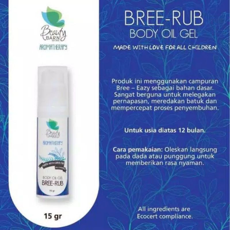 Beauty Barn Health -  Bree-Rub Body Oil Gel 15ml (Aromatherapy)