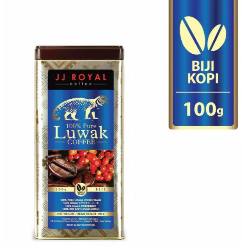 

JJ Royal Coffee 100% Pure Luwak Bean Tin 100gr ( kopi biji )