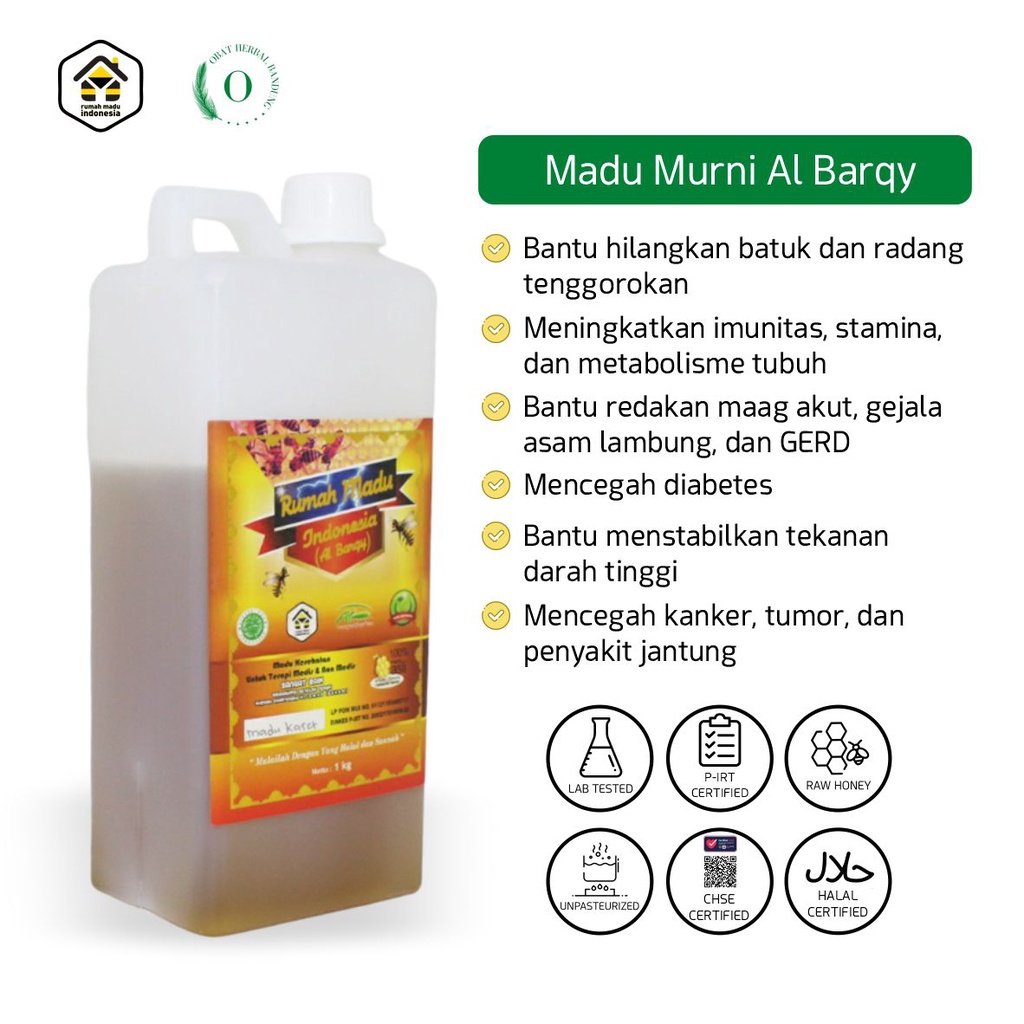 Madu Murni Asli Original Tanpa Campuran Raw Honey 1kg