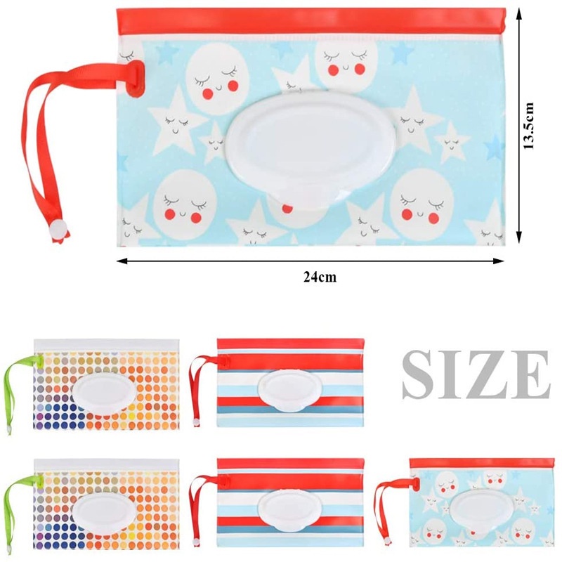 1pc Eco-Friendly Portable Baby Care Wet Wipe EVA Snap Strap Bags for Travel, Strollers, Backpacks