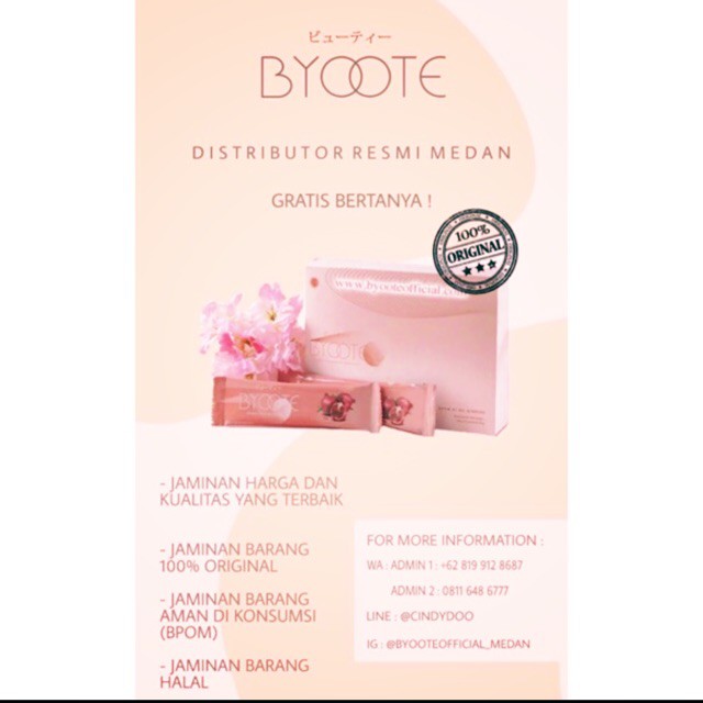 BYOOTE COLLAGEN GLUTATHIONE 8 BOX 128 SACHETS BPOM by PaoPao