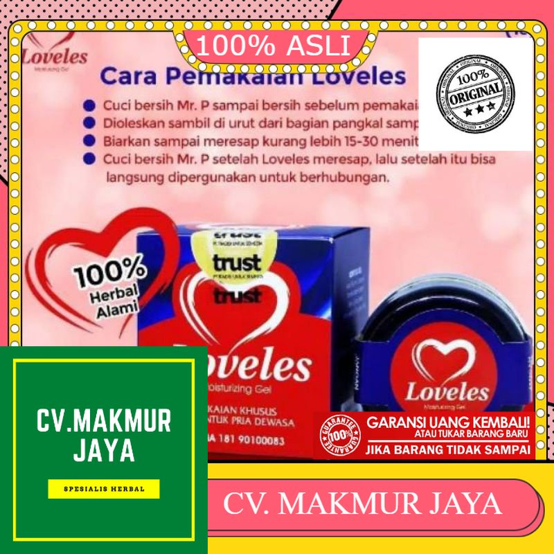 100% ASLI Loveless Mousturizing Gel Oles Original Loveles Asli - Obat Stamina Pria Kuat - Jundo