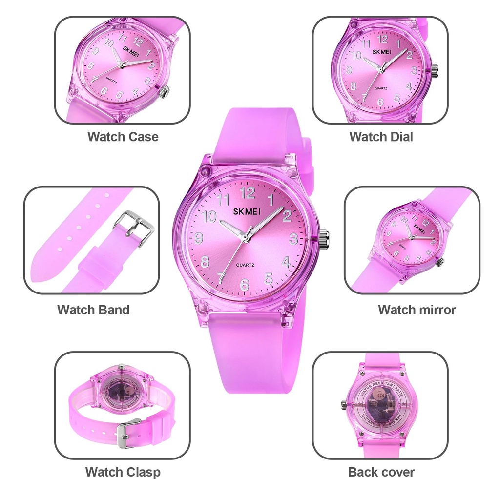 SKMEI 1760 Jam Tangan Wanita Analog Tali Silicone Transparan WATCHKITE WKOS