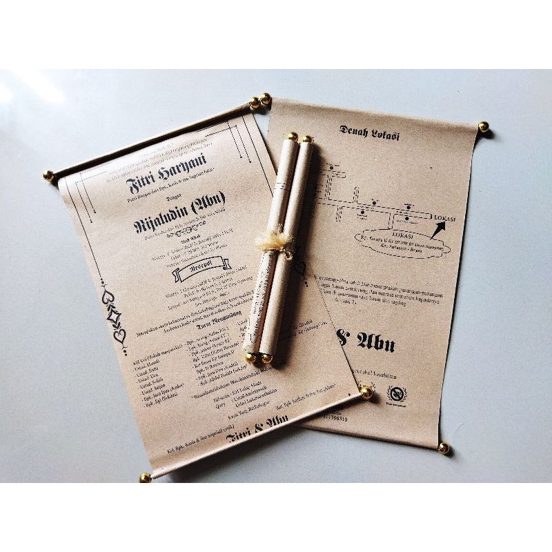 Undangan Pernikahan peta rustic keren dan simple