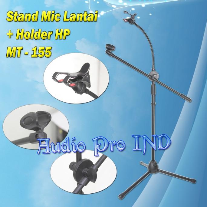 Stand Mic + Holder HP / Microphone Stand + Jepit HP / Stand Mic Lantai