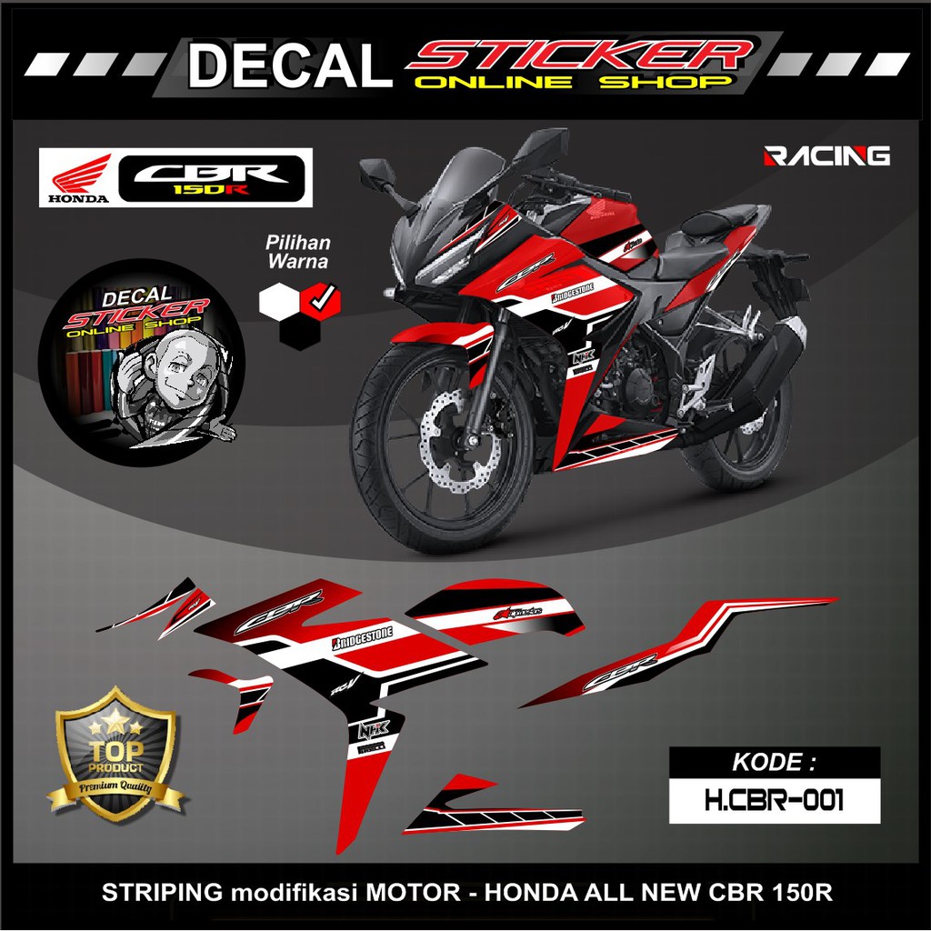STIKER MOTOR HONDA ALL NEW CBR 150R MOTIF RACING KEREN MURAH BERKUALITAS Shopee Indonesia