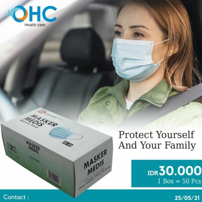 MBC Masker Medis Kemenkes - 3 ply isi 50pcs 88-mimody Berkualitas