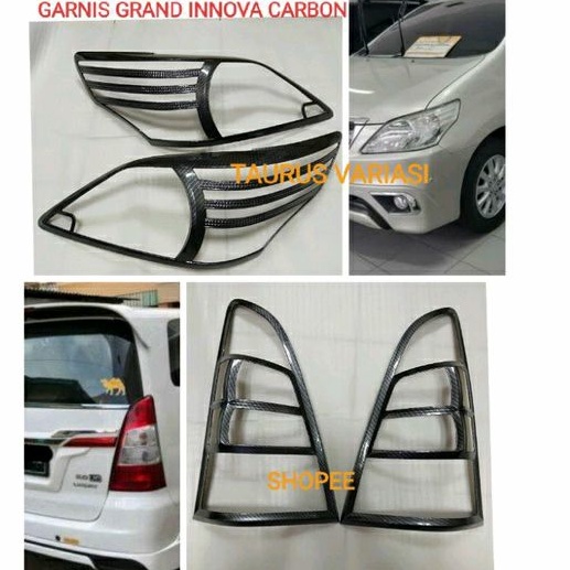 garnis cover lampu depan dan belakang mobil toyota grand INOVA innova 2012 2013 2014 2015 barong MOT