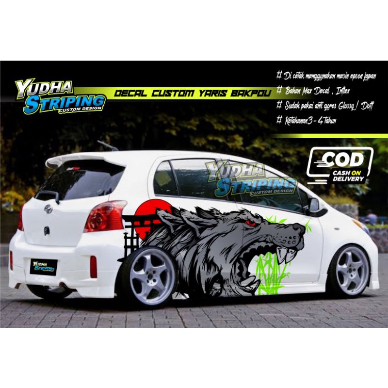 STICKER VARIASI TOYOTA YARIS, CAYLA, AYLA, JAZZ, BRIO, DLL