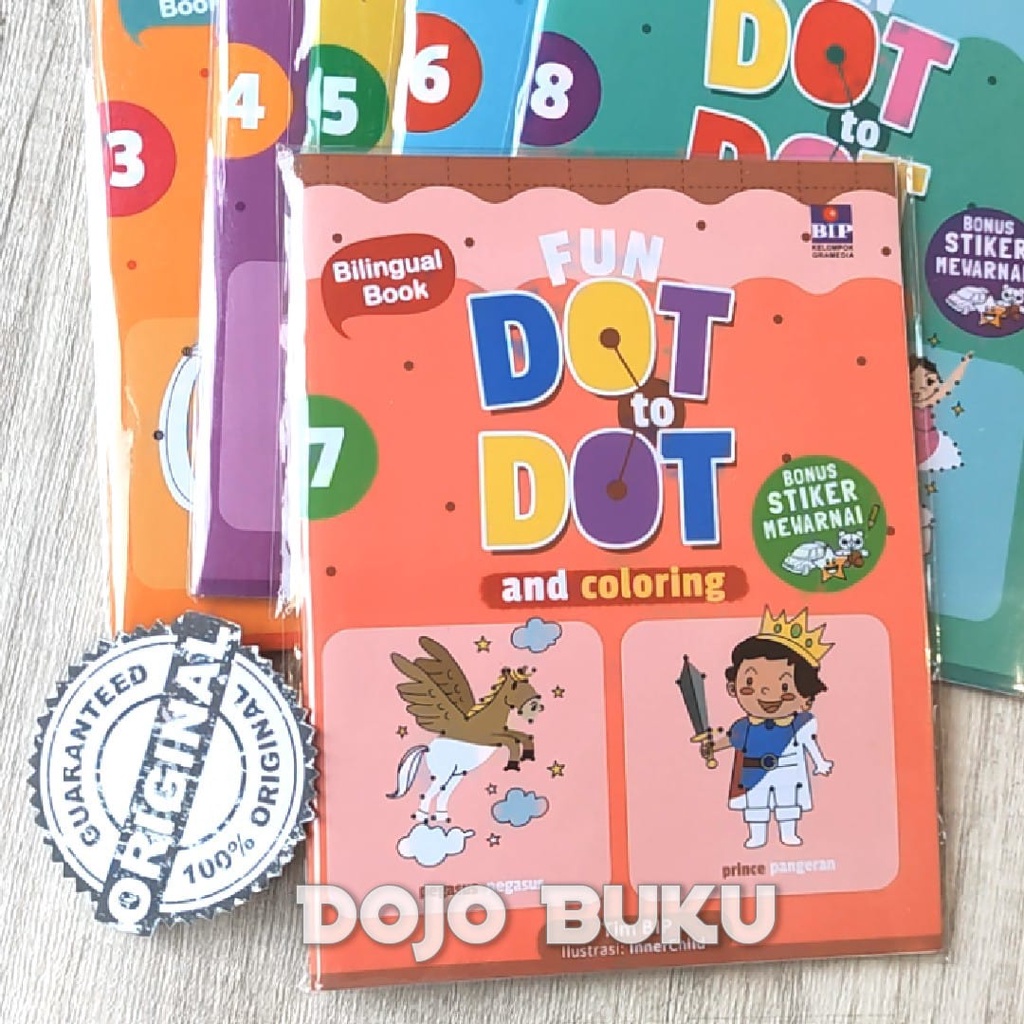 Buku Seri Fun Dot To Dot &amp; Coloring - Bonus Stiker Mewarnai BIP