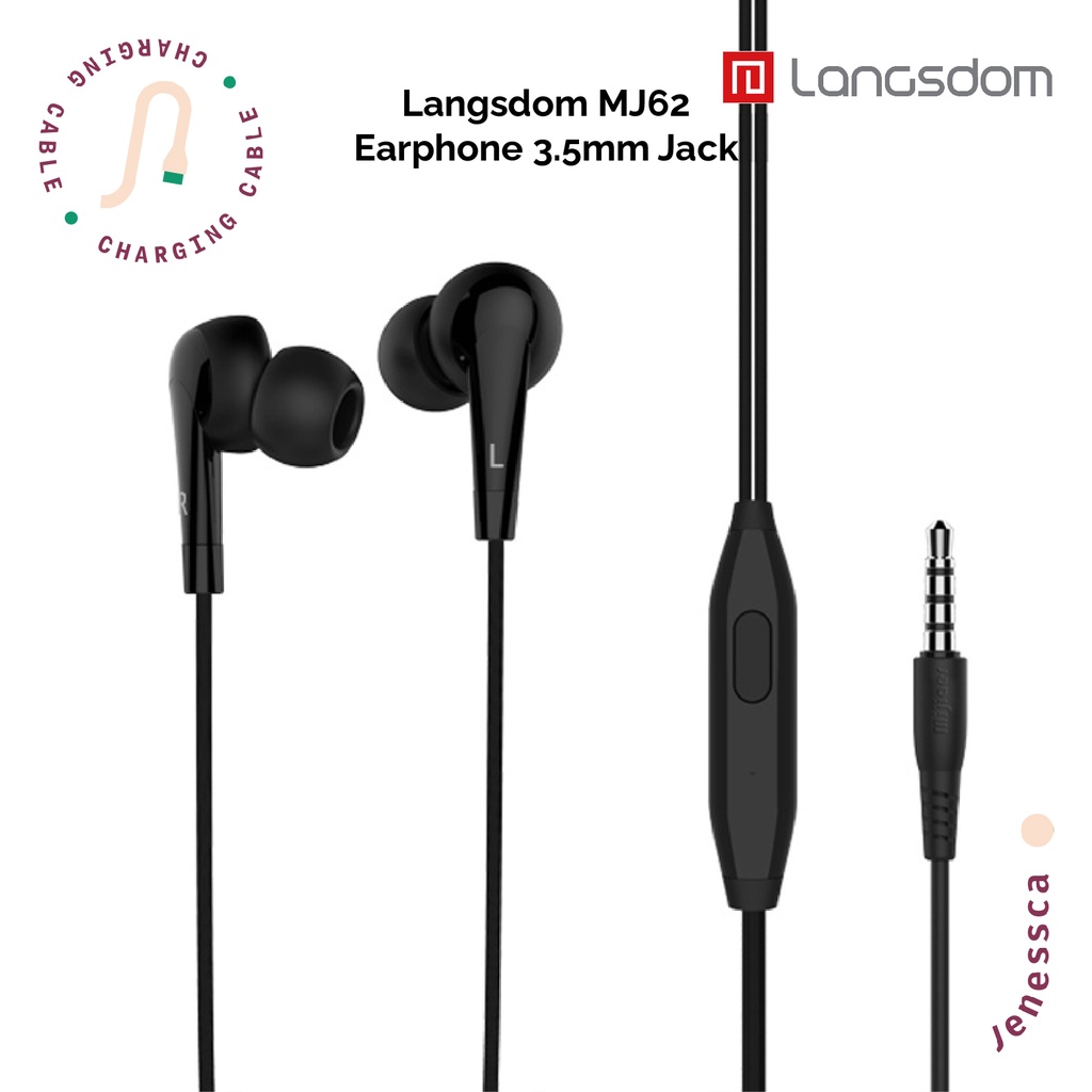 Langsdom Earphone MJ62 In-Ear Headset Stereo 3.5mm Hifi Handset Kabel