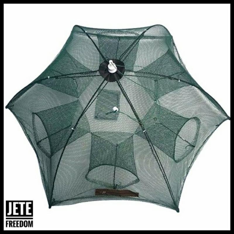 Payung Bubu Jaring Pancing Ikan Hexagonal 6 Hole Fishing Net Trap Cage Udang Kepiting Nelayan