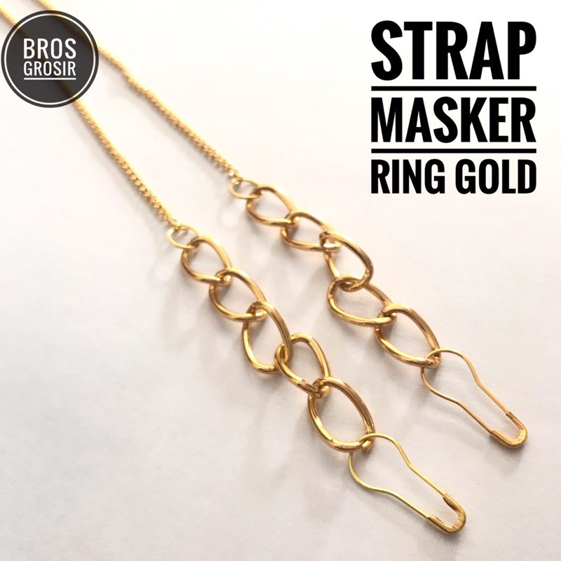 Strap Masker RANTAI GOLD BESAR pendek/Kalung Masker/Tali Masker/Gantungan Masker Hijab Dewasa