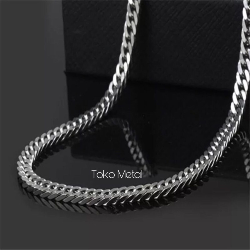 Kalung Titanium Rantai Sisik Naga Anti Karat Pria Ukuran 6 mm,8 mm 10 mm Panjang 60 Cm[ Toko Metal ]