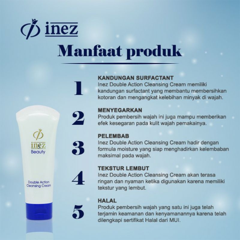 INEZ Double Action Cleansing Cream / Sabun Wajah