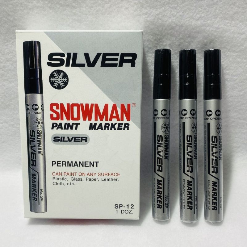 

Spidol Snowman Permanen Paint Marker SP-12 Tinta Silver Harga Satuan