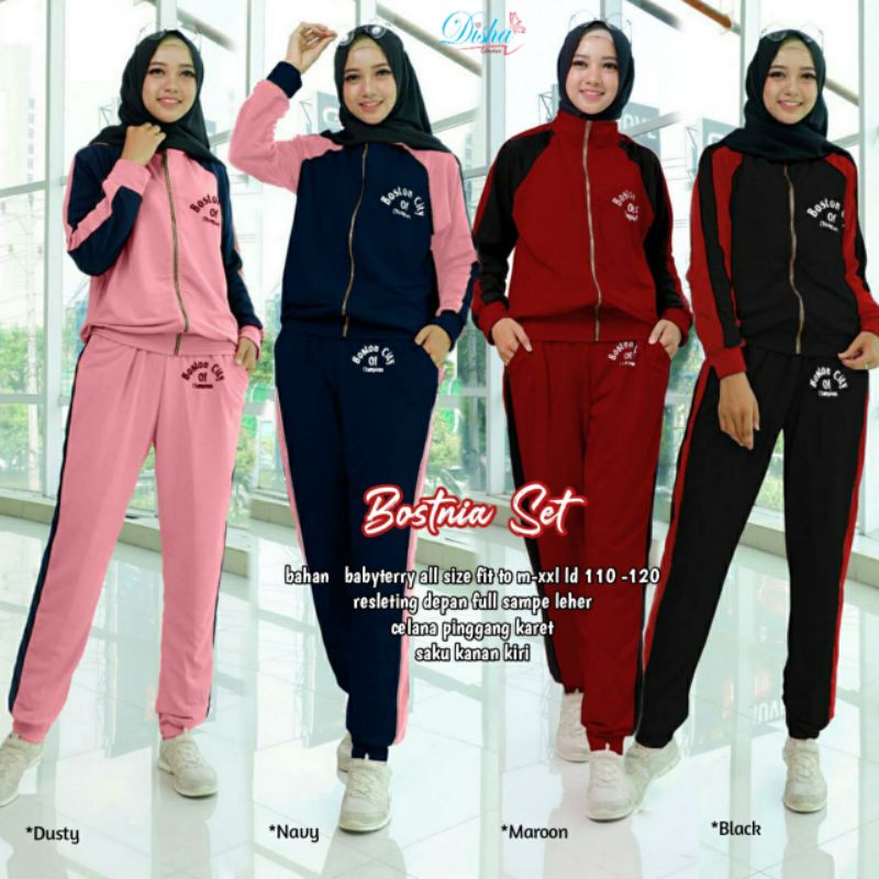 CHELSEA SET BY DISHA SETELAN OLAHRAGA WANITA SET TRAINING PANJANG BABYTERRY