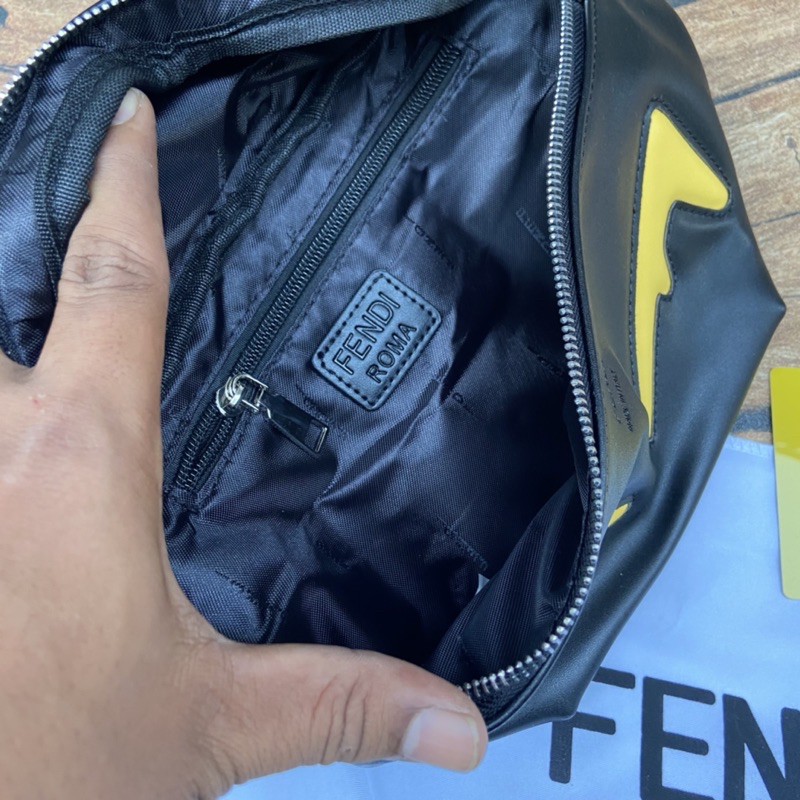 Waistbag Fendi Eyes Like ori import waist bag pria branded tas selempang fendi pria