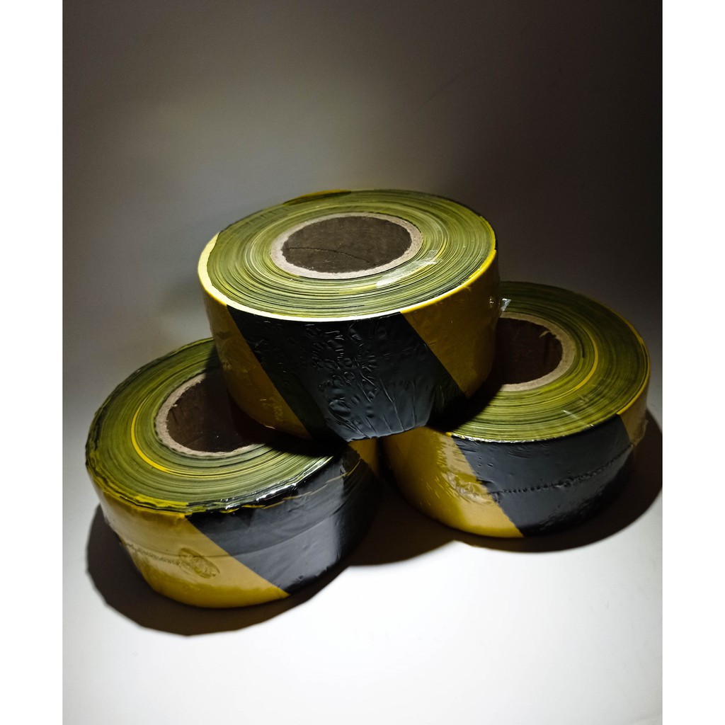 Barricade tape Police line  Hitam Kuning 3&quot; x 300 meter