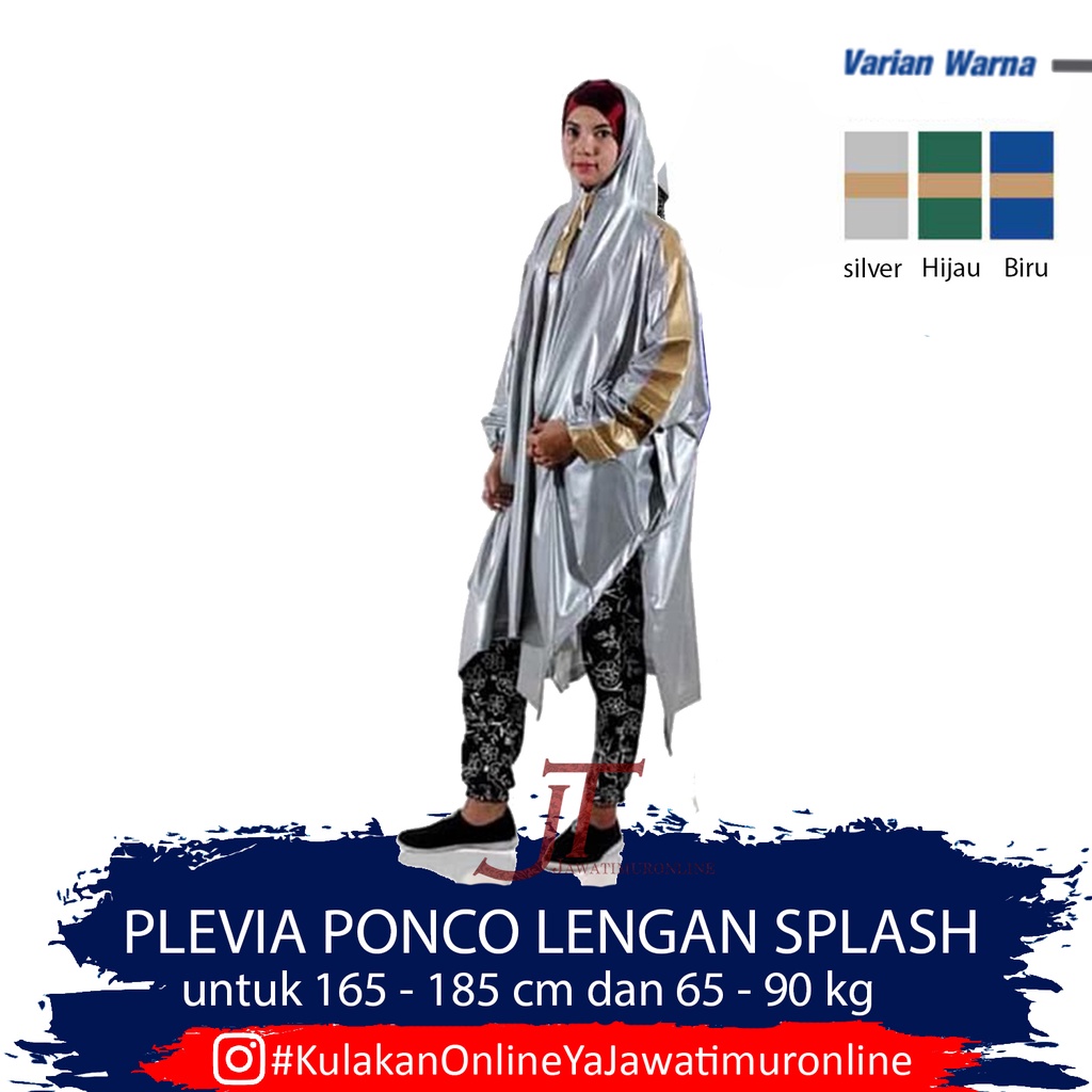 Jas Hujan Plevia Ponco Lengan Splash 732