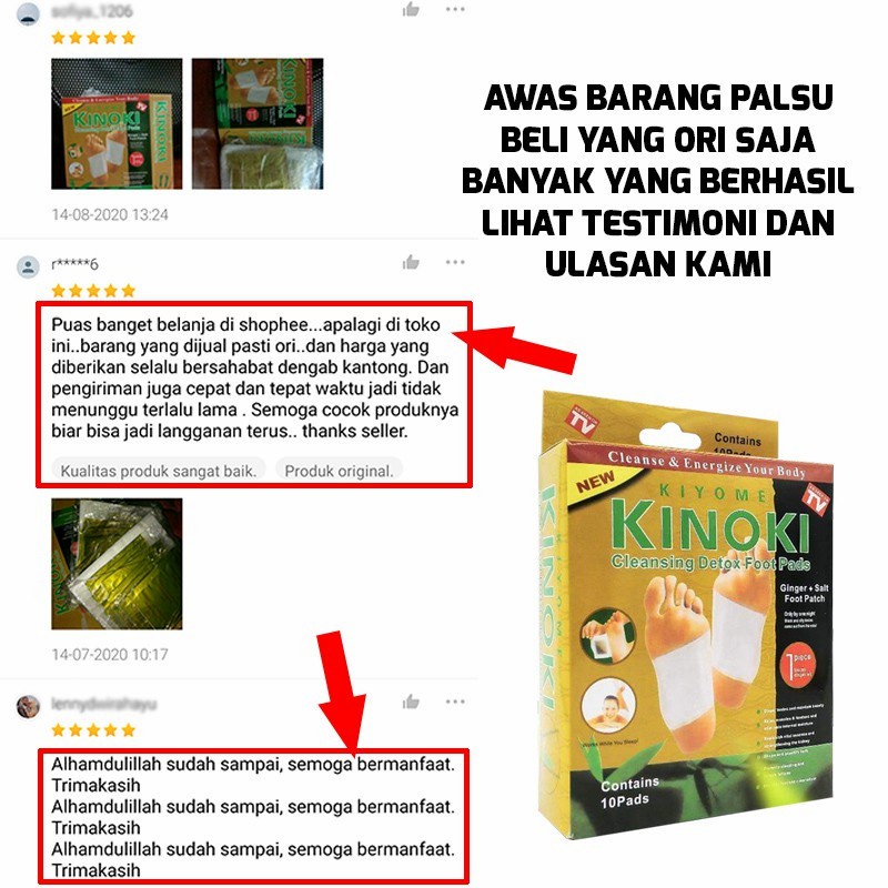 BELLA [ BOX ISI 10 ] KINOKI DETOK GOLD KOYO PENGISAP RACUN TUBUH ASLI TERBUKTI