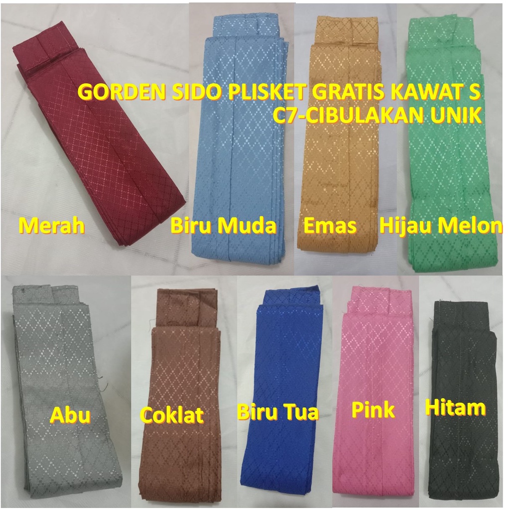Gorden/Hordeng Pintu dan Jendela Polos Sido Bonus Kawat S