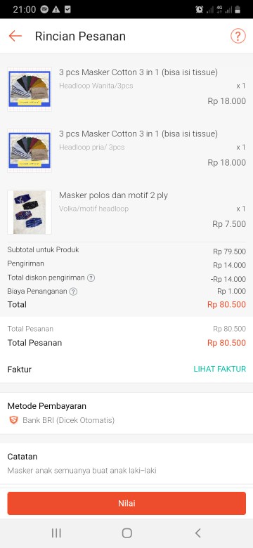 3 Pcs Masker Cotton 3 In 1 (bisa Isi Tissue)