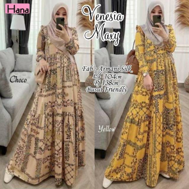 Vanesia Maxy / Dres motif / maxy armani silk / dress armani silk