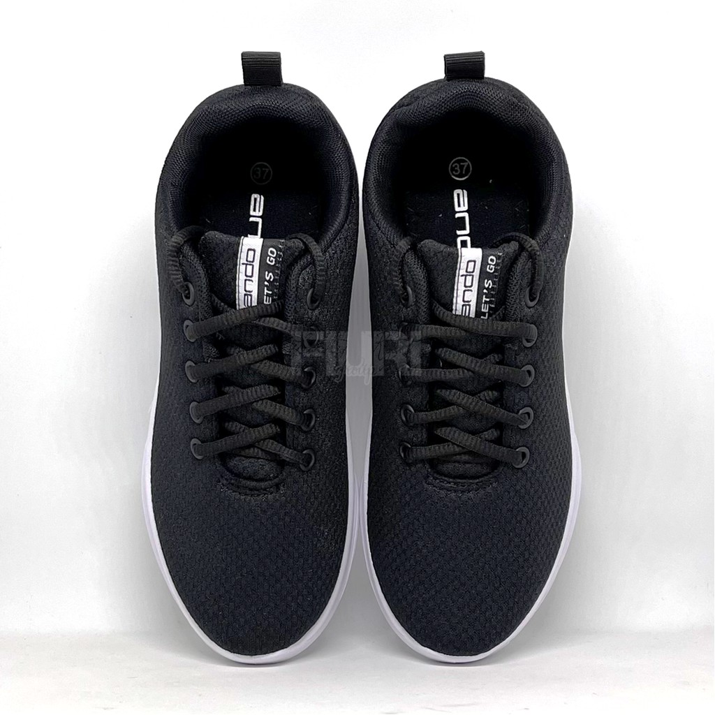 FIURI - Ando Original - FRESTY 37-40 HITAM PUTIH - Sepatu Kets Wanita - Sepatu Sneakers Wanita - Sepatu Olahraga Sport Wanita - Sepatu Casual - Sepatu Jogging Lari Fitness Gym Senam Wanita - Sepatu Anak Perempuan Cewek -Sepatu Sekolah Bertali SD SMP SMA-4
