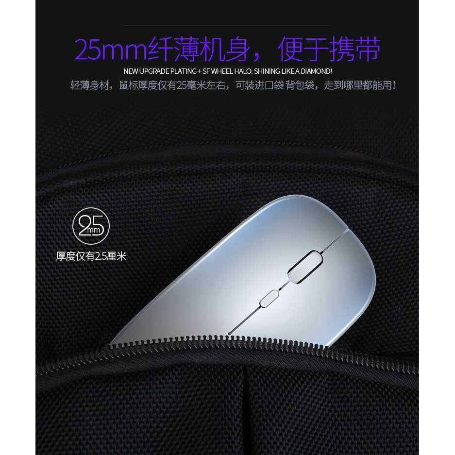 IDN TECH - YINDIAO Slim Silent Optical Wireless Mouse USB Recharge 2.4GHz - A2