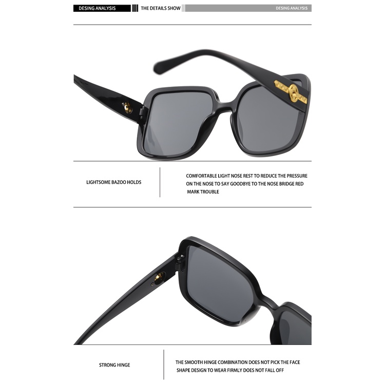 2021 new European style fashion big frame square personality sunglasses