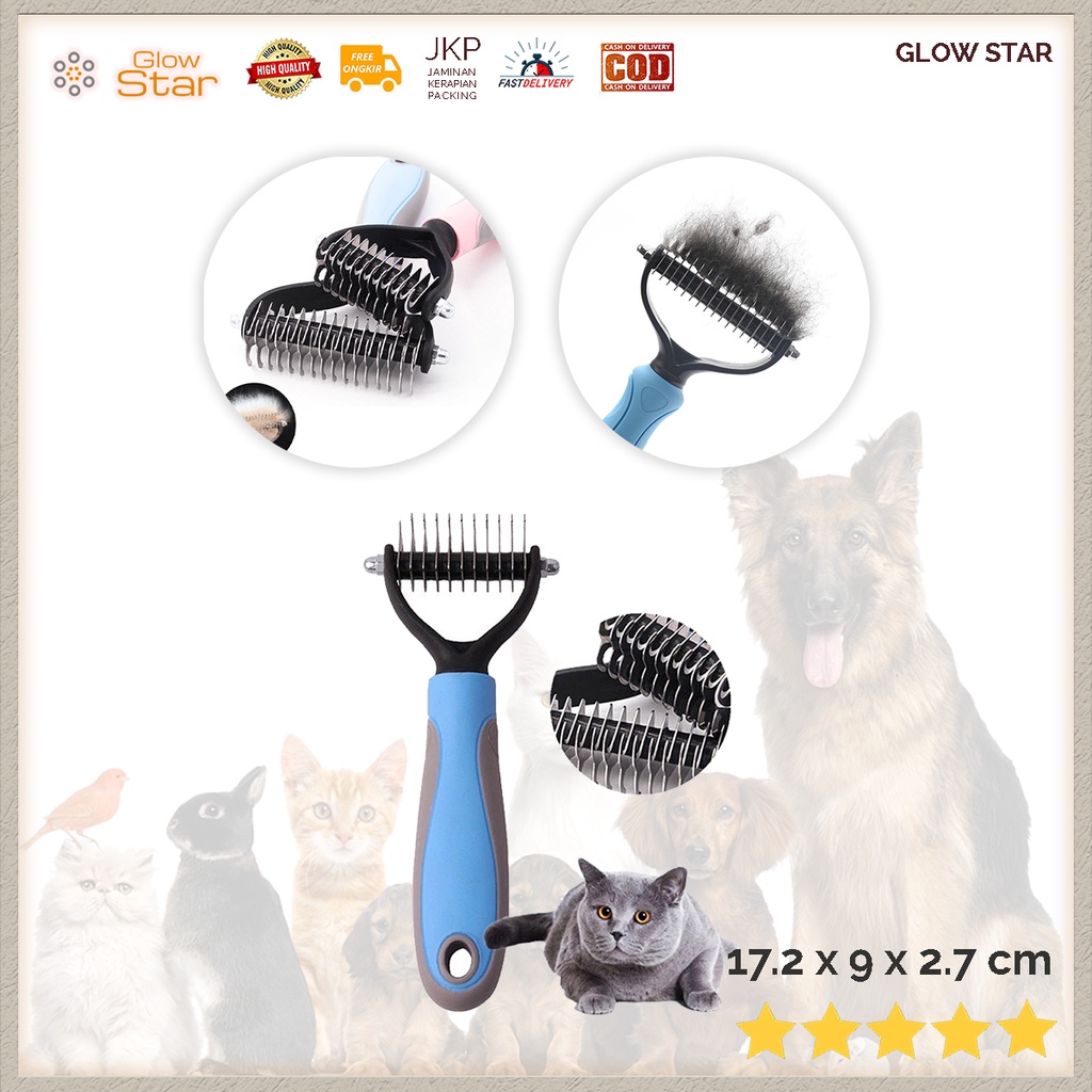 Sisir Bulu Kucing Rambut Perawatan Binatang Peliharaan Hair Removal Comb Pet Grooming Tool