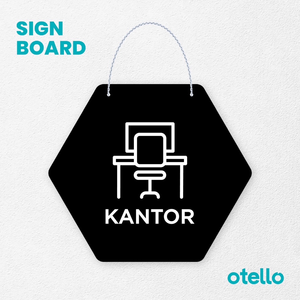 Otello Signage Kantor Signage Board Acrylic Papan Gantung Label Akrilik Rantai Petunjuk Toko Modern Minimalist Kafe Restoran Kantor Gedung Cafe